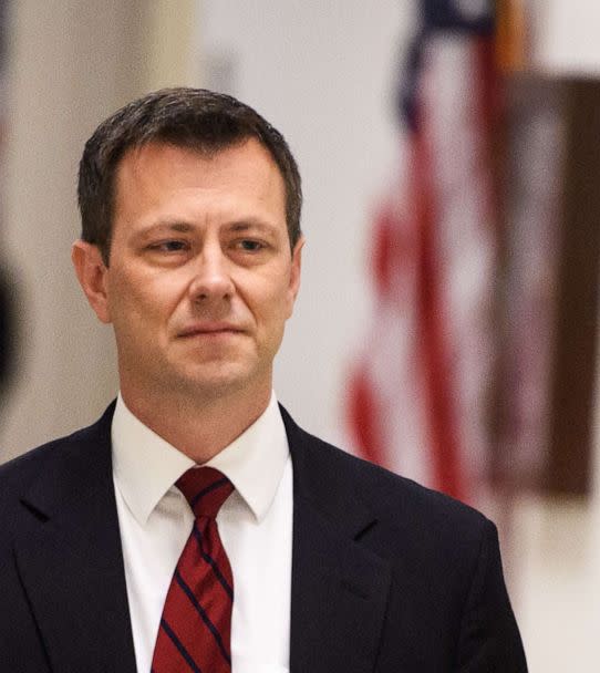 PHOTO: In this June 27, 2018 file photo FBI agent Peter P. Strzok arrives for a full committee meeting on 'Deposition of Peter P. Strzok 'at the House Judiciary Committee on Capitol Hill in Washington, D.C. (Mandel Ngan/AFP via Getty Images, FILE)