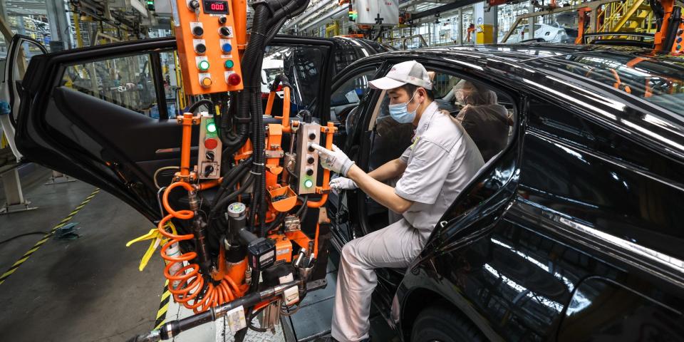 Die Produktion in Chinas Fabriken hat sich im Juli unerwartet verlangsamt. - Copyright: Visual China Group/Getty Images