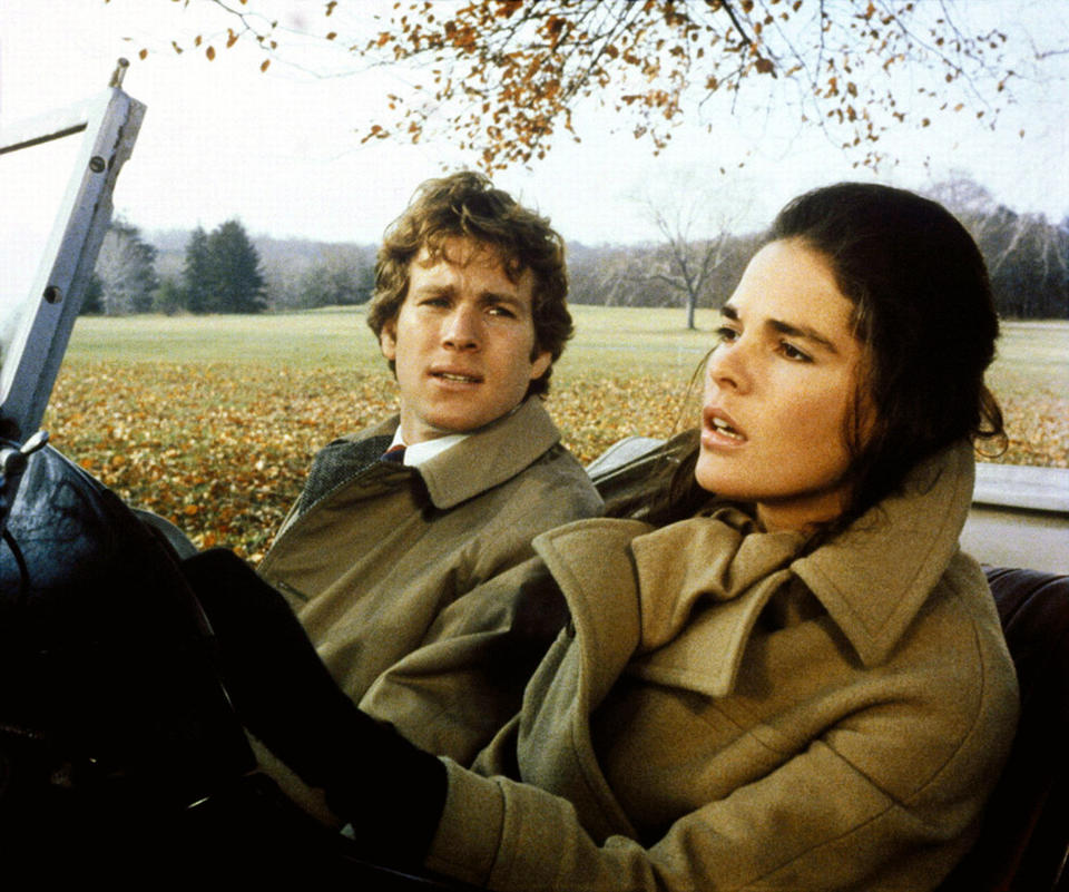 LOVE STORY, Ryan O'Neal, Ali MacGraw, 1970 (Courtesy Everett Collection)