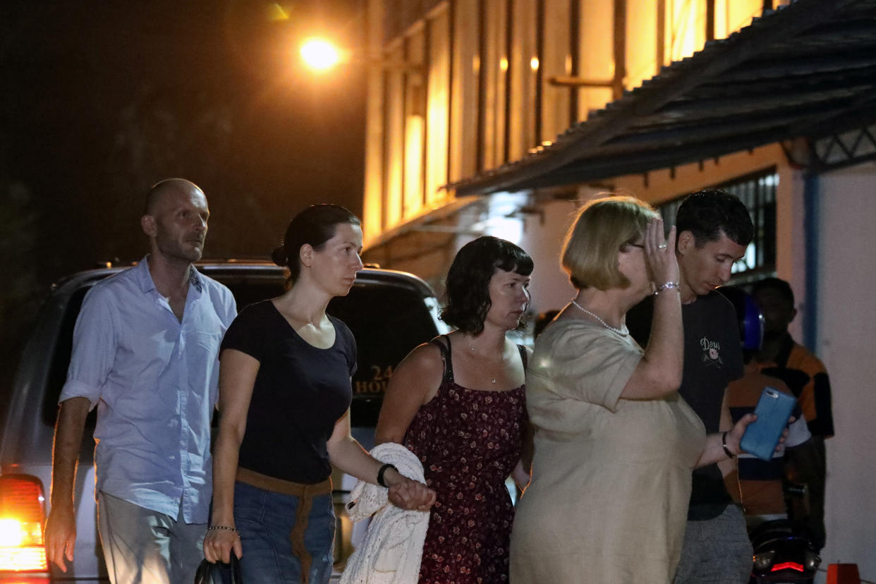 Family members arrive to see the body of 15-year-old Irish girl Nora Anne Quoirin  at Tuanku Jaafar Hospital in Seremban, Malaysia, August 13, 2019. REUTERS/Lim Huey Teng