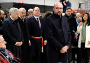 Belgium's Prime Minister Charles Michel attends a ceremony at the Maelbeek metro station to commemorate two years since bombings at Brussels airport and a metro station, in Brussels, Belgium March 22, 2018. Olivier Hoslet/Pool via REUTERS