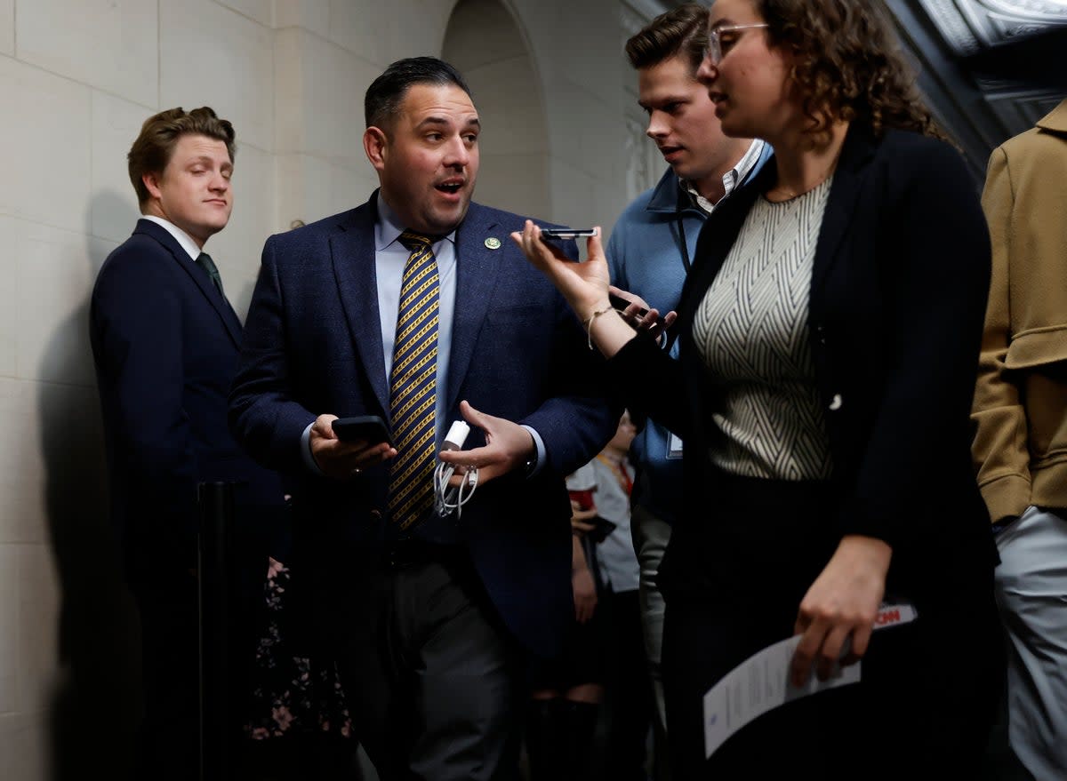 Rep. Anthony D'Esposito (R-NY) arrives at a House Republican candidates forum where congressmen who are running for Speaker of the House will present their platforms in the Longworth House Office Building on Capitol Hill on 23 October 2023 in Washington DC (Getty Images)