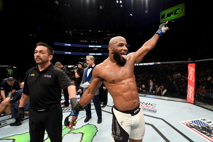 Yoel Romero has launched a gag GoFundMe page to raise money for Michael Bisping’s future medical expenses. (Getty)