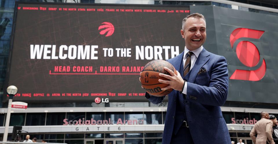 The Raptors unveiled Darko Rajakovic as their new head coach in a press conference in front of Scotiabank Arena on Tuesday. (Getty Images)