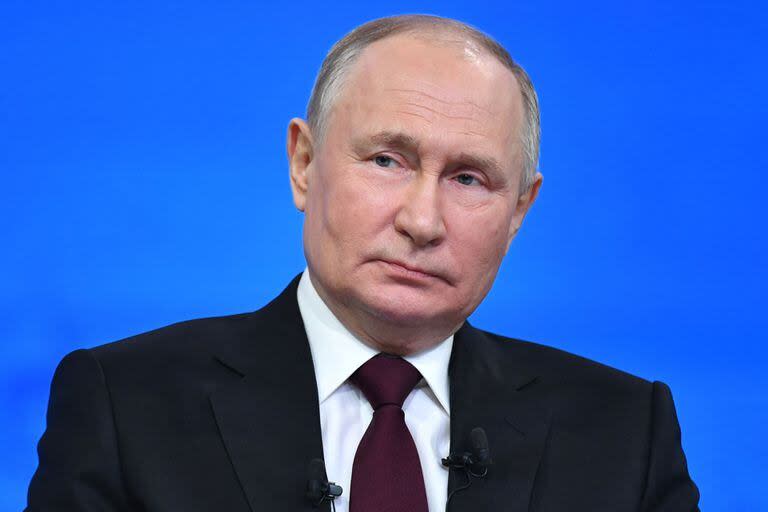 Vladimir Putin, durante su conferencia de prensa de fin de año en la sala de exposiciones Gostiny Dvor en el centro de Moscú el 14 de diciembre pasado