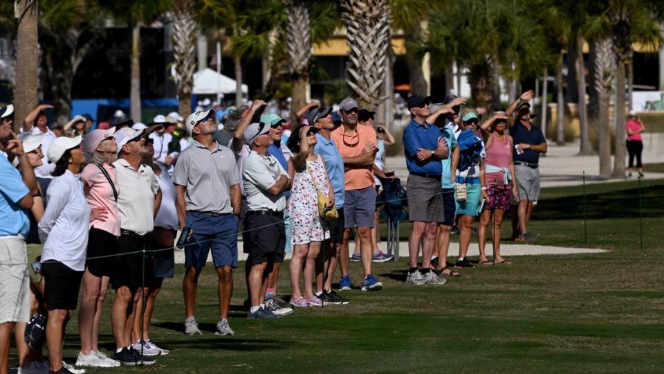 A sizable crowd watched the play during the first round of the LPGA at Bradenton Country Club on Thursday, Jan. 25, 2024.