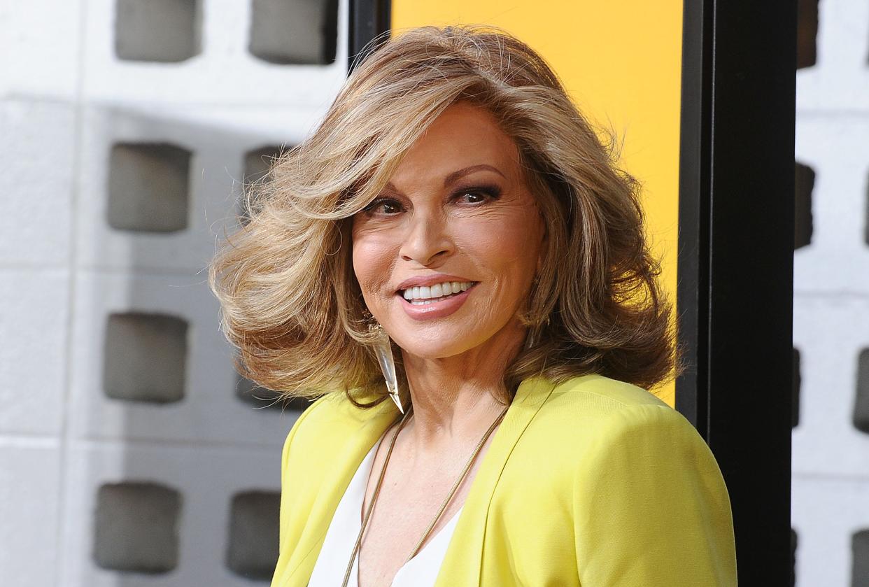 close-up of Raquel Welch smiling