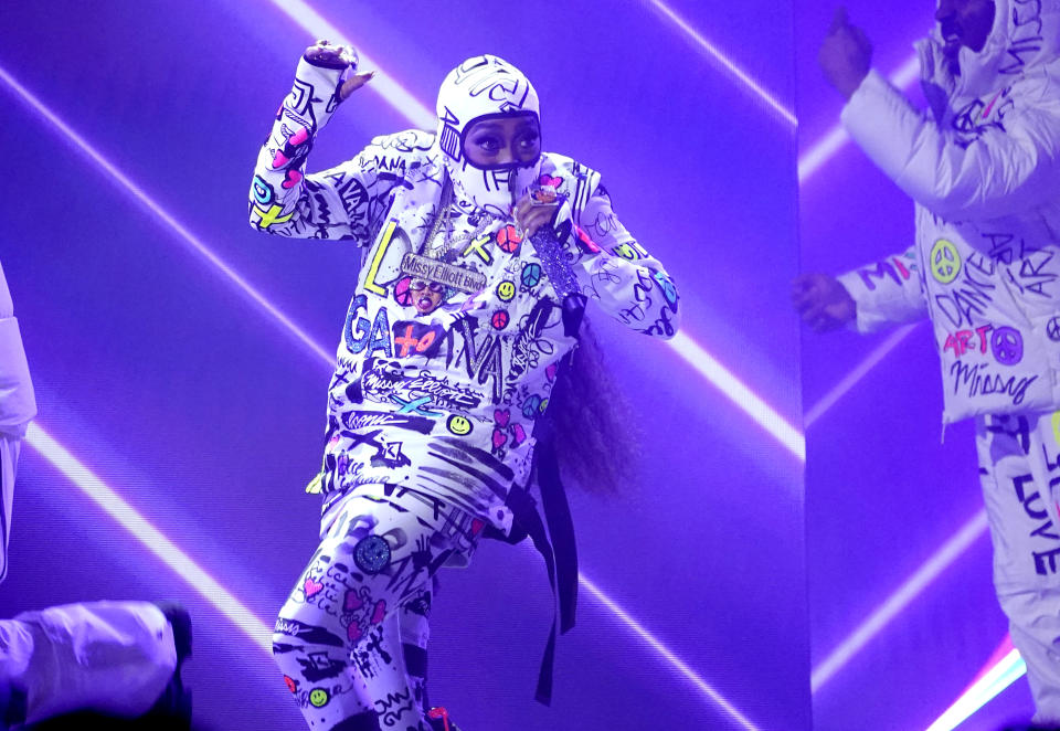 Missy Elliott performs "Lose Control" at the 65th annual Grammy Awards on Sunday, Feb. 5, 2023, in Los Angeles. (AP Photo/Chris Pizzello)