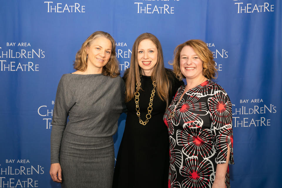 Chelsea Clinton with Alexandra Boiger, who illustrated the <em>She</em> <em>Persisted</em> books and Nina Meehan, executive artistic director at BACT. ( Photo: Kristin Dokoza)