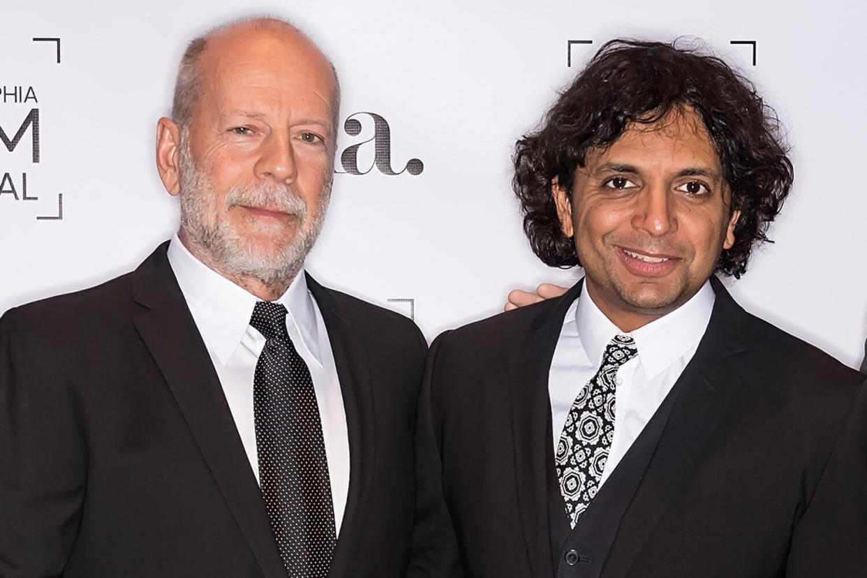 Larry Korman, Co-CEO of Korman Communities and President of AKA, 2nd annual Lumiere award recipient actor Bruce Willis, Film director M. Night Shyamalan and Executive Director of Philadelphia Film Society Andrew Greenblatt attend the 2nd Annual Lumiere Award Celebration during The 26th Philadelphia Film Festival at AKA Washington Square on October 26, 2017 in Philadelphia, Pennsylvania.
