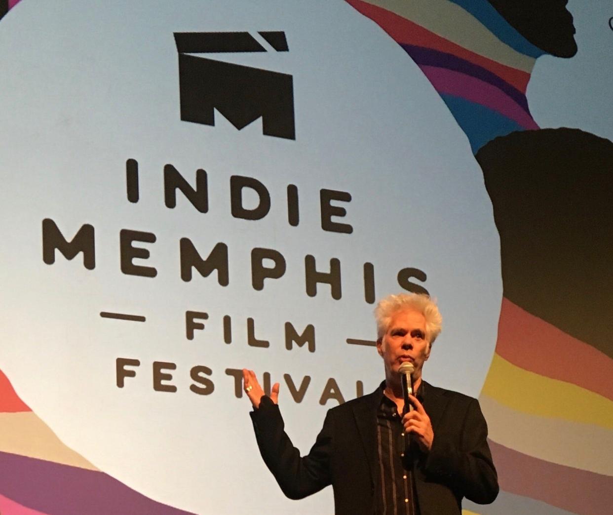 Jim Jarmusch speaks during the 2019 Indie Memphis Film Festival.