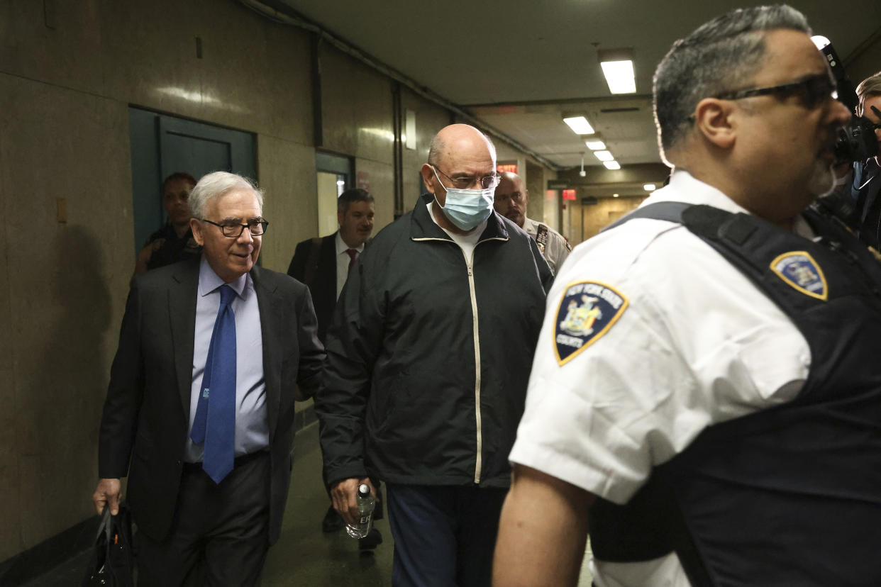 Allen Weisselberg, the former chief financial officer for the Trump family business, arrives at State Supreme Court in Manhattan, on April 10, 2024. (Jefferson Siegel/The New York Times)