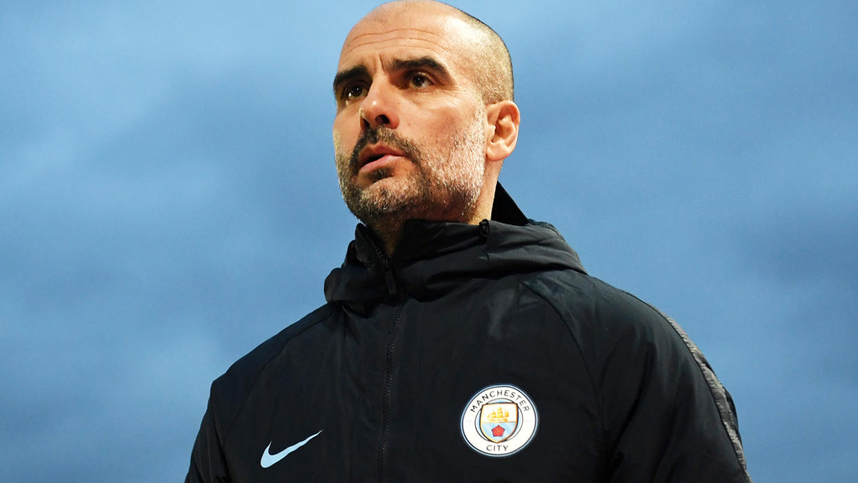 Pep Guardiola, pictured here during the FA Cup fifth round match between Newport County and Manchester City in February.