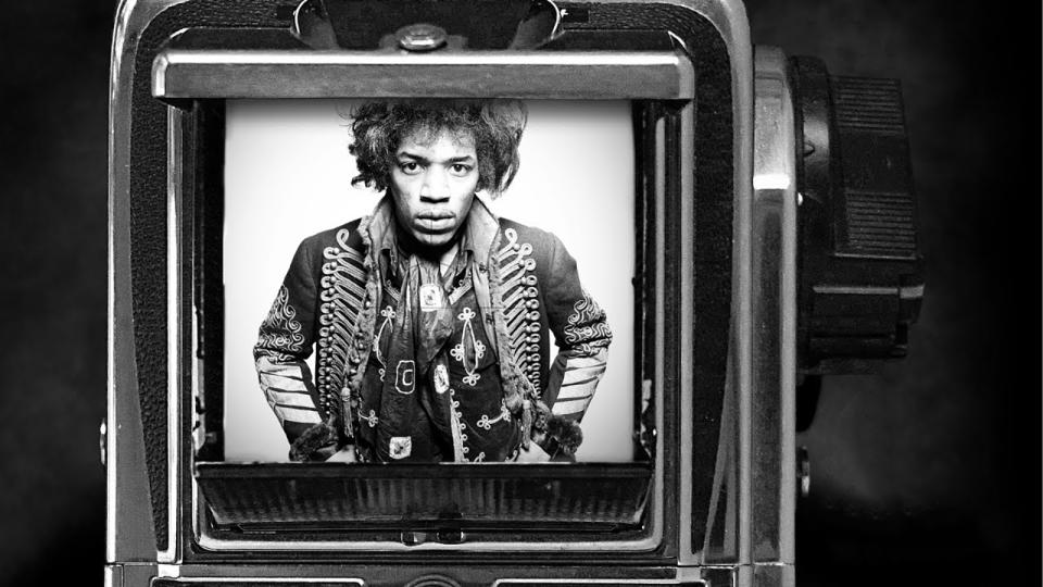  A camera showing an image of Jimi Hendrix from the documentary Icon  Music Through the Lens 