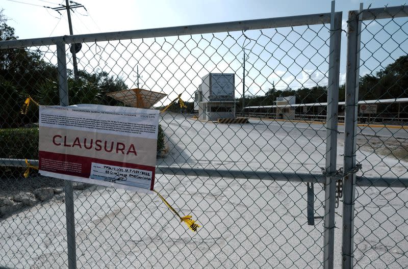 FILE PHOTO: Vulcan mining unit shut down by Mexican authorities, in Playa del Carmen