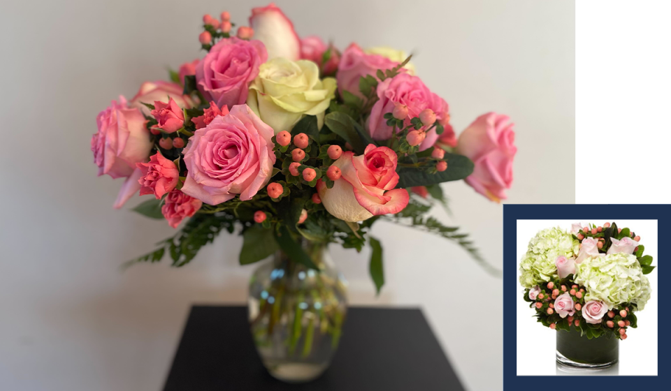 pink roses in a vase