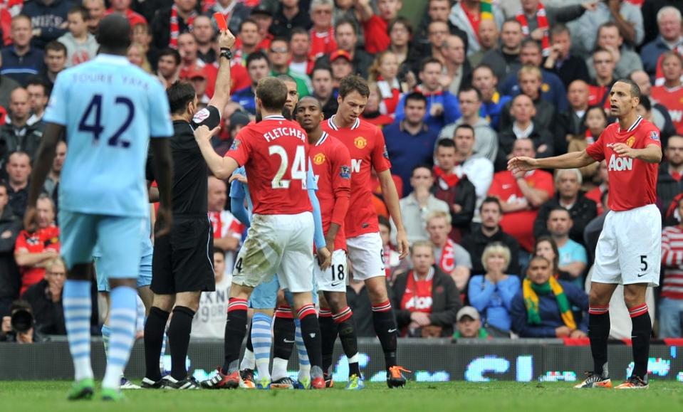 United were put to the sword after Jonny Evans was sent off (Martin Rickett/PA) (PA Archive)