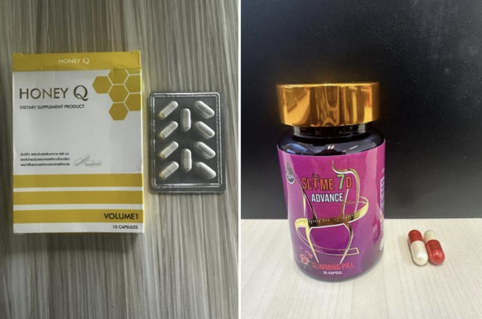 HONEY Q Dietary Supplement Product and SLIME 7D ADVANCE Slimming Pill tested by HSA