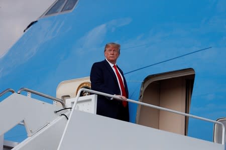 U.S. President Trump departs Washington for travel to New Mexico from Joint Base Andrews in Maryland