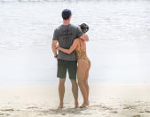 <p>Chris Hemsworth and Elsa Pataky hit the beach in Byron Bay. </p>