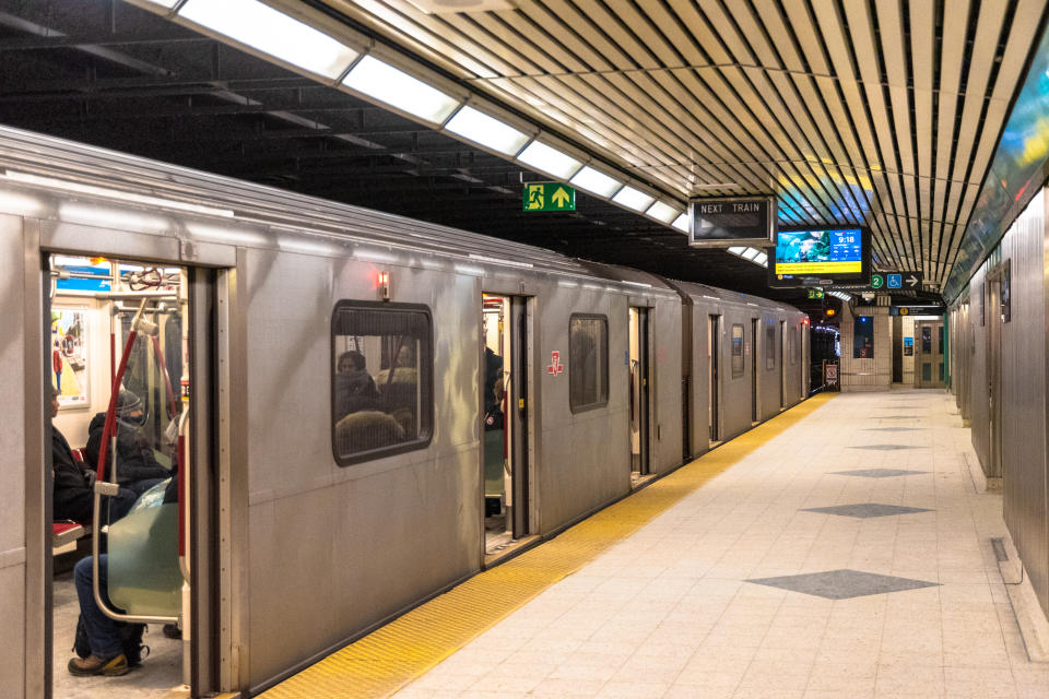 TORONTO, ONTARIO, CANADA - 2019/02/02: Bombardier subway train in the station platform. The TTC (Toronto Transit Commission) is the largest public transit system in Canada. (Photo by Roberto Machado Noa/LightRocket via Getty Images)