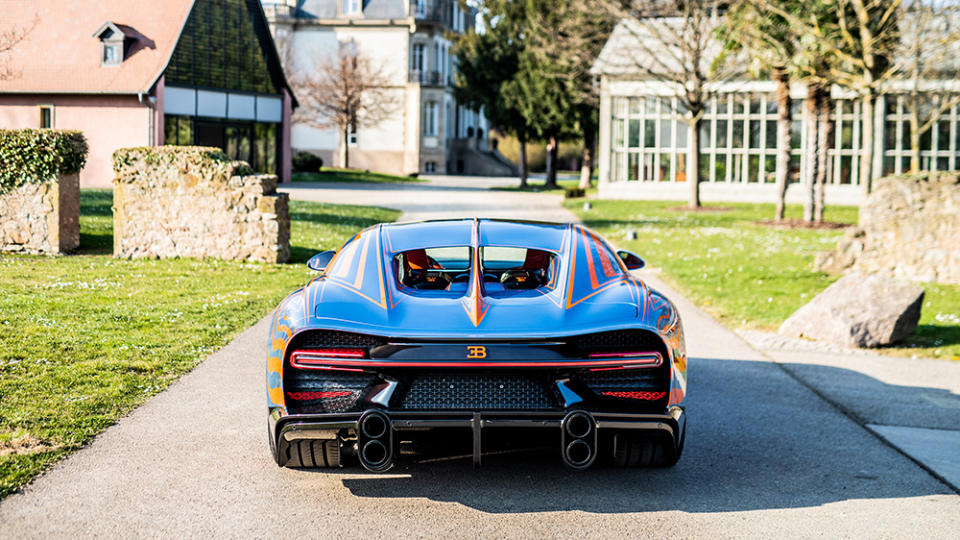 The 2022 Bugatti Chiron Super Sport from the back