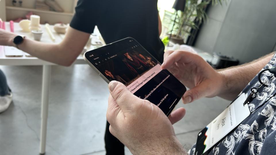 Man holding Google Pixel 9 Pro Fold