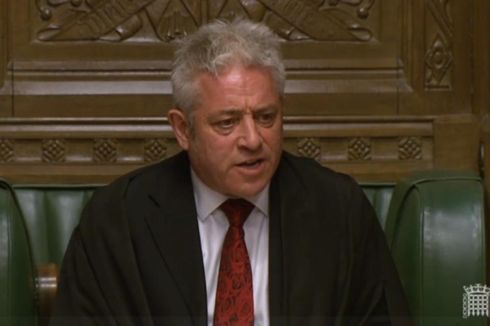 John Bercow caused uproar in the House of Commons with his comment about Tory MP Greg Hands (EPA)