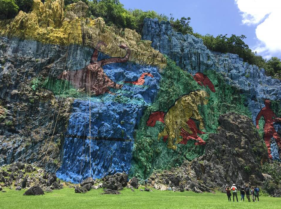 A little bit weird and all kinds of wonderful, the Mural de la Prehistoria sits pride of place in Viñales. Photo: Be