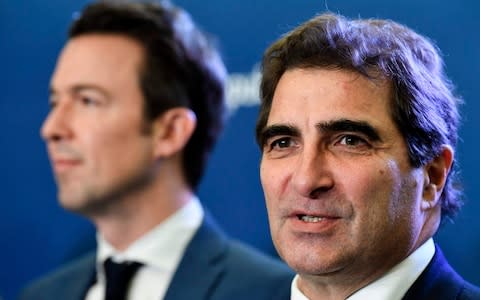 French right-wing Les Republicains (LR) party's group president Christian Jacob (R), next to Les Republicains MP Guillaume Peltier - Credit: ALAIN JOCARD&nbsp;/AFP