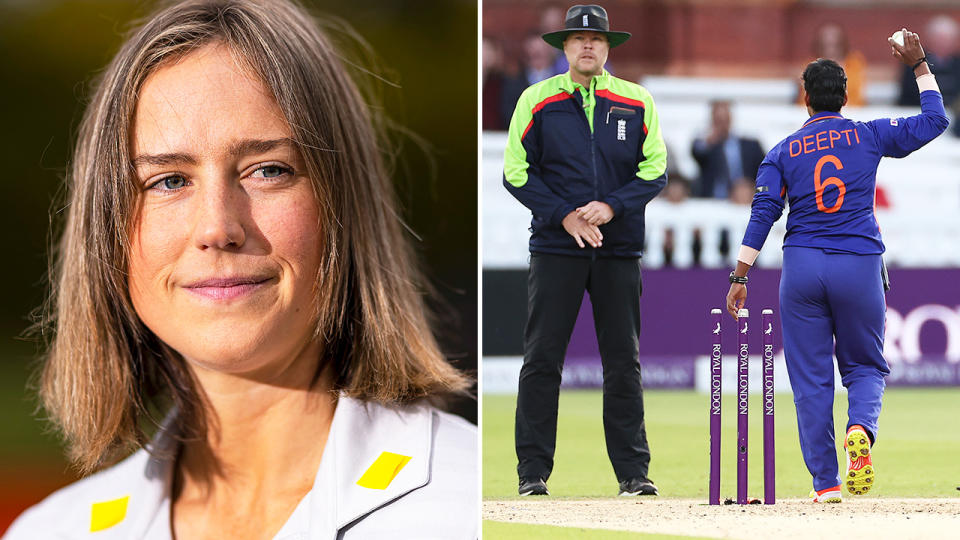 Ellyse Perry and Deepti Sharma, pictured here on the cricket field.