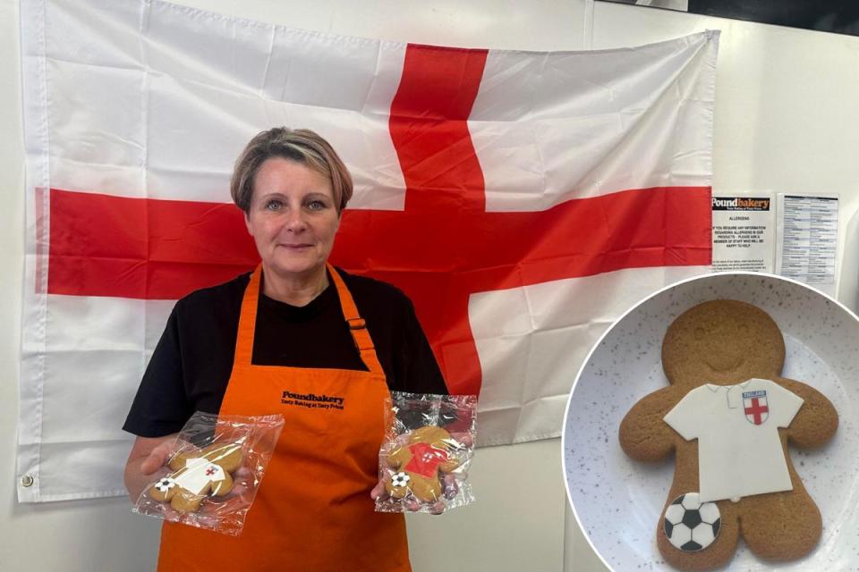 Kerry Bibby, Manager of Poundbakery on Newport Street, said she loves the new Ginger Footballers <i>(Image: NQ)</i>