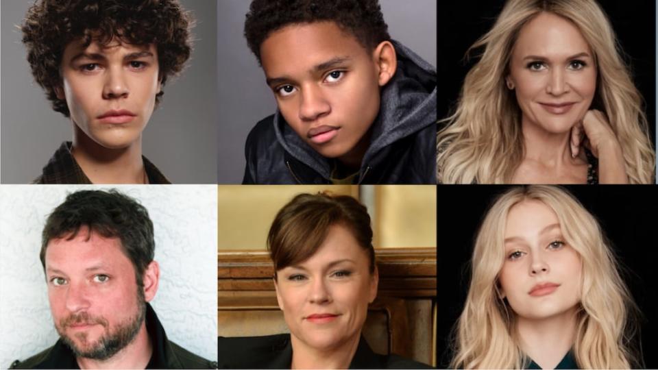 Top row: Zackary Arthur, Björgvin Arnarson, Barbara Alyn Woods. Bottom row: Alex Vincent, Kimberly Elise, Alyvia Alyn Lind (Photo courtesy NBCUniversal)