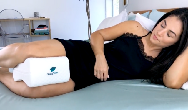 Cushy Form Sciatic Nerve Pain Relief Knee Pillow - Best for Hip,Leg,Knee,Back