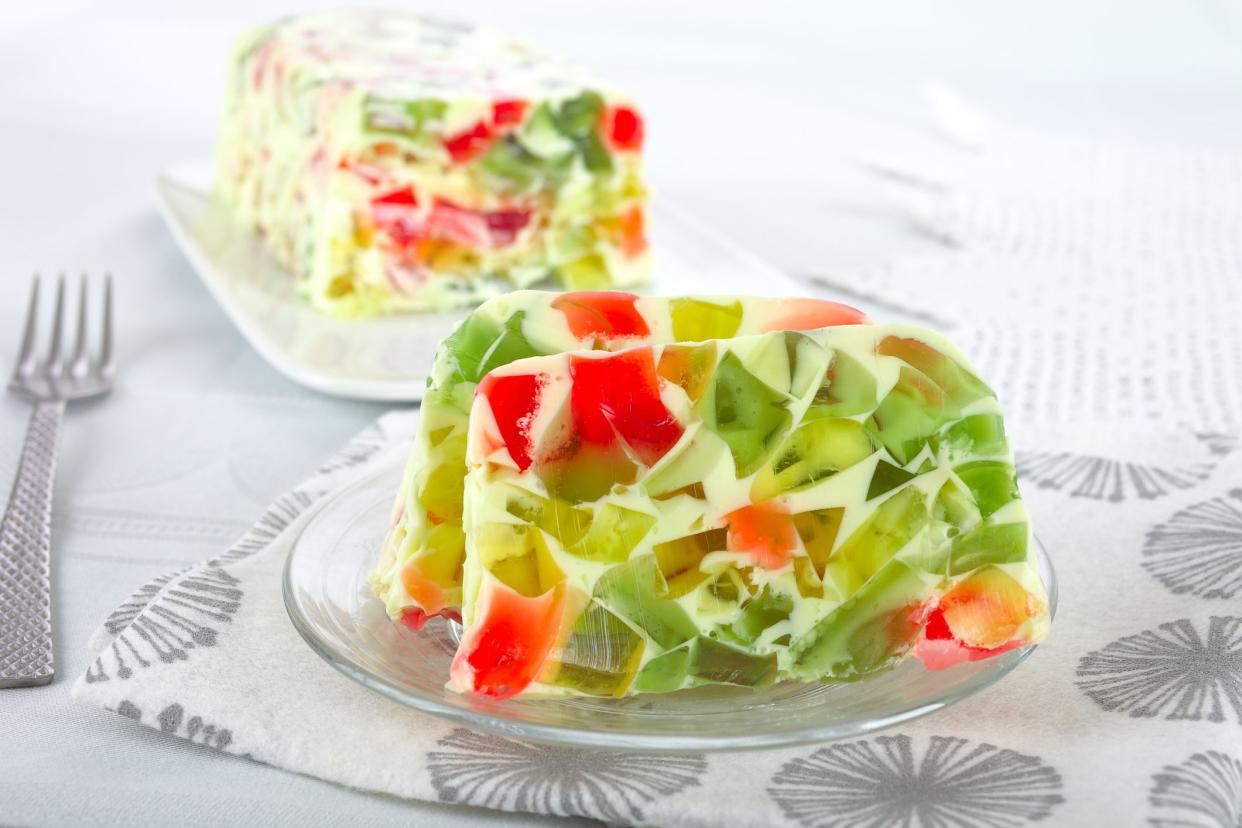 Broken glass jello dessert