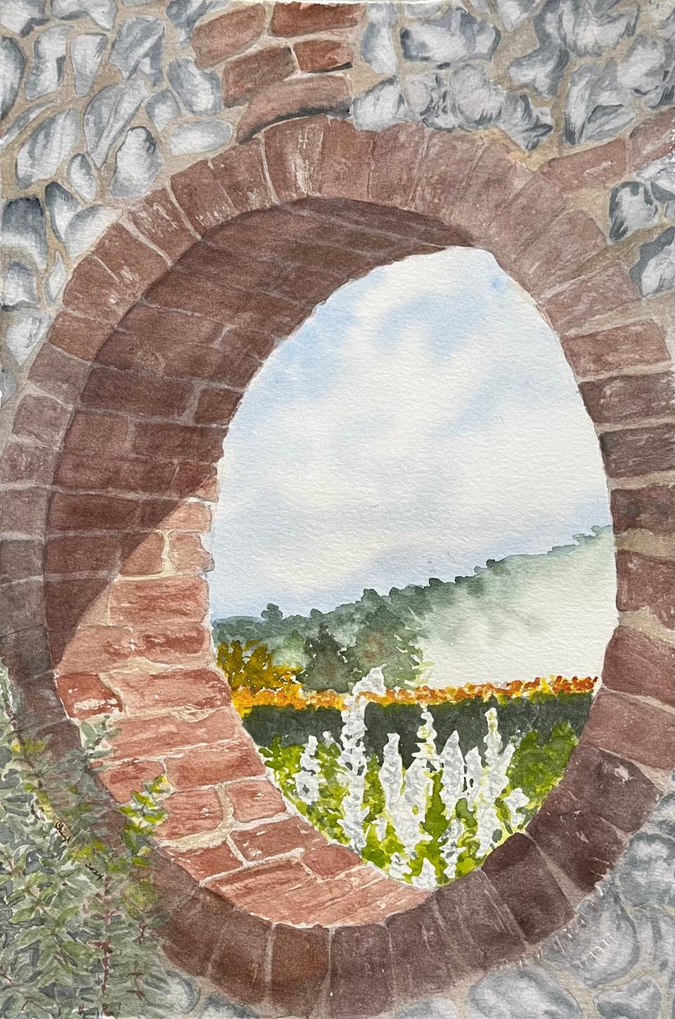 “Door#12: Polesden Lacey, Surrey,” a watercolor by Cheryl Sager