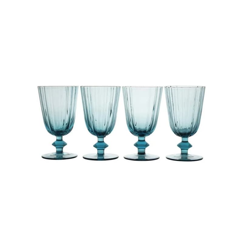 Beautiful Scallop Glass Goblets Set of 4