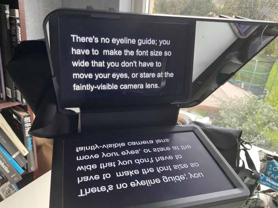 The screen is small but you still have to set up the text so that it isn't obvious that your eyes are moving as you read