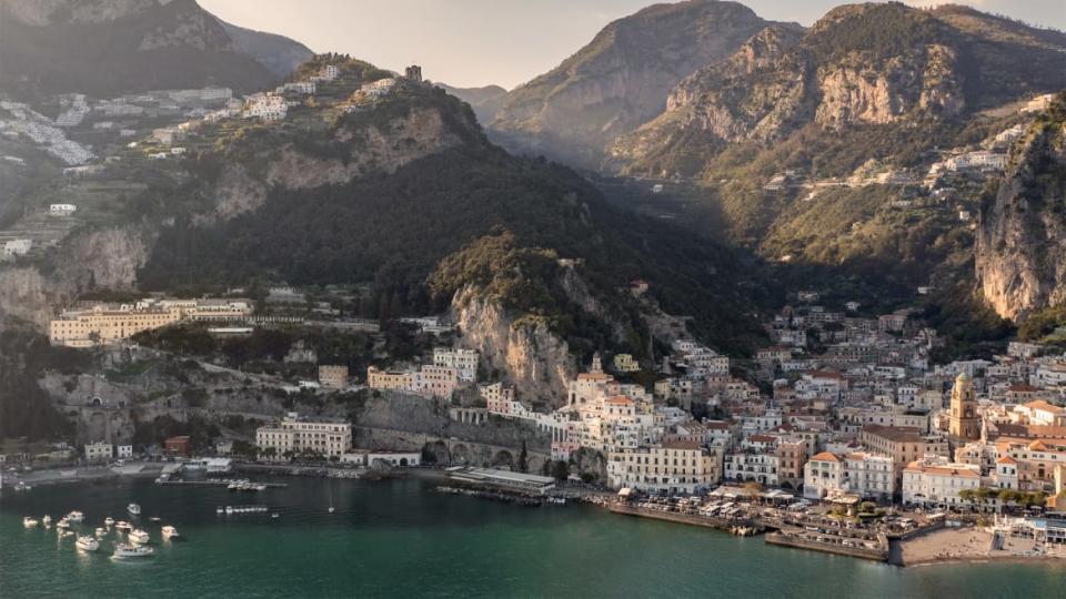 Anantara Convento di Amalfi Grand Hotel aerial exterior.