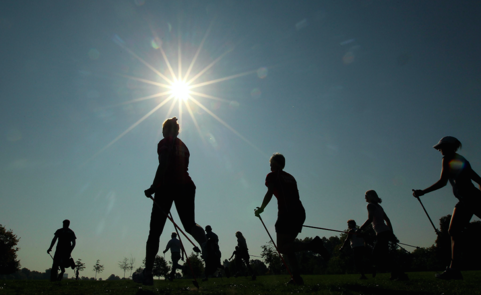 Nordic walking helps improve core strength (Picture: PA)