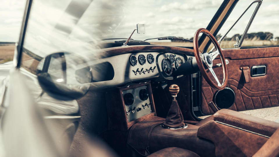 The interior of Frontline's LE60, a restomod version of the classic MGB model from MG.