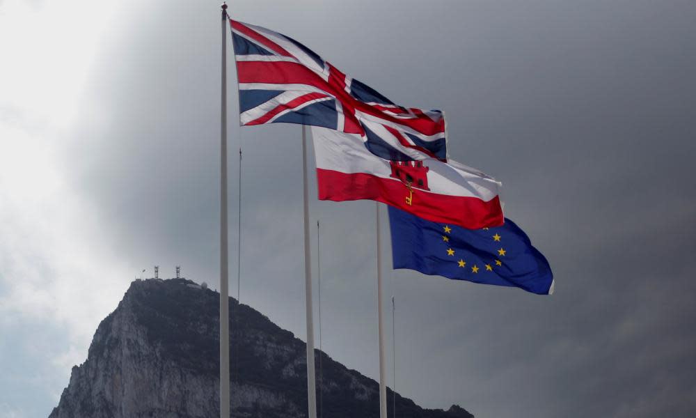 UK, Gibraltar and EU flags