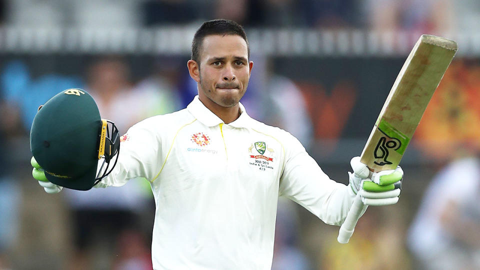 Pictured here, Usman Khawaja in action for Australia's Test cricket side.