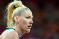 Lauren Jackson #15 of Australia watches a free throw shot during the Women's Preliminary Round match against France on Day 3 at Basketball Arena on July 30, 2012 in London, England. (Getty Images)