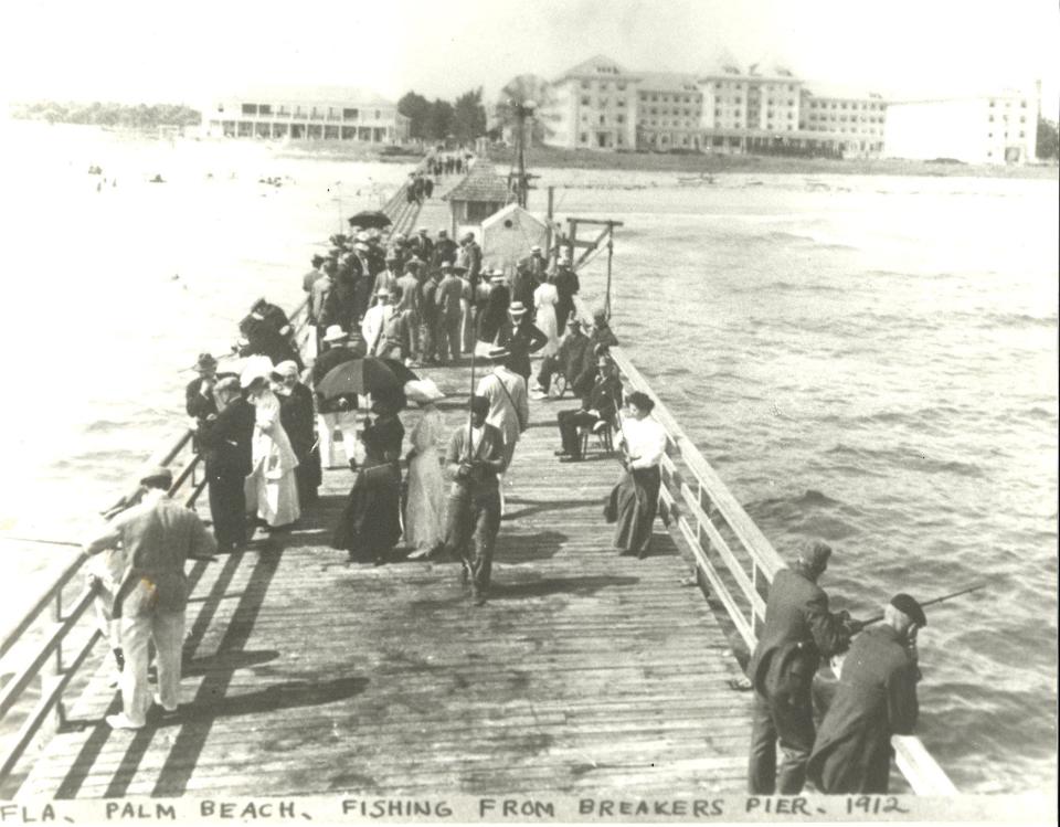 From the archives: After the railway tracks were removed, the pier was as much a place to promenade as it was to fish. The Sailfish Club’s official scales were kept at The Breakers Pier.