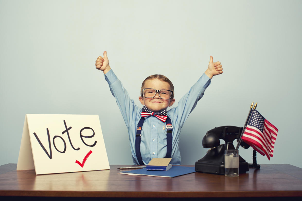 There are developmentally appropriate ways to talk to children about the democratic process.  (Photo: RichVintage via Getty Images)