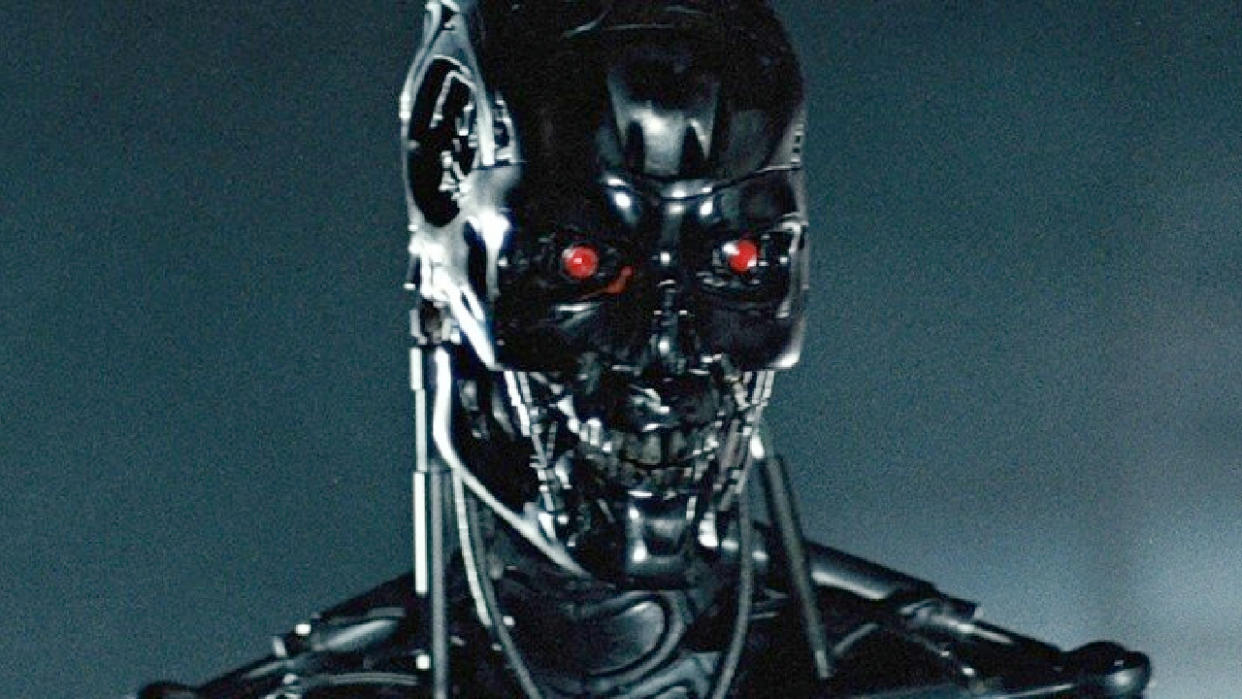  One of the robots in The Terminator. 