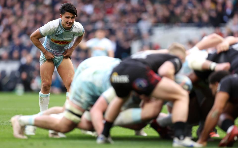 Marcus Smith looks on - Owen Farrell vs Marcus Smith: Narrow winner in battle of the No 10s - Getty Images/Julian Finney