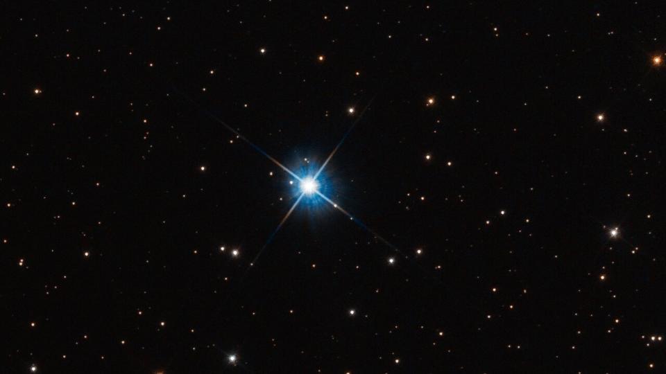 A Hubble Space Telescope image of a white dwarf star called LAWD 37.