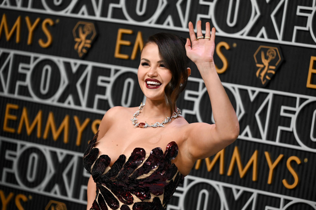 Selena Gomez at the 75th Primetime Emmy Awards held at the Peacock Theater on January 15, 2024 in Los Angeles, California. (Photo by Gilbert Flores/Variety via Getty Images)